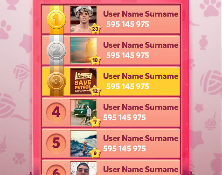 Candy Dash - Game Scoreboard Design