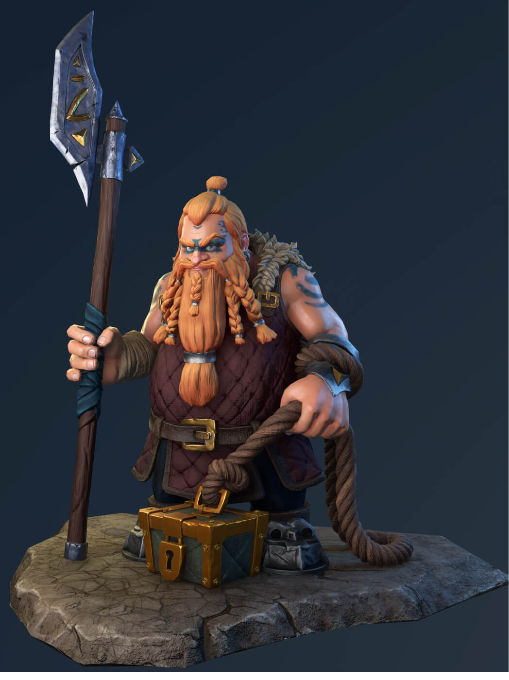 Dwarf Game Character 3D Model Creation