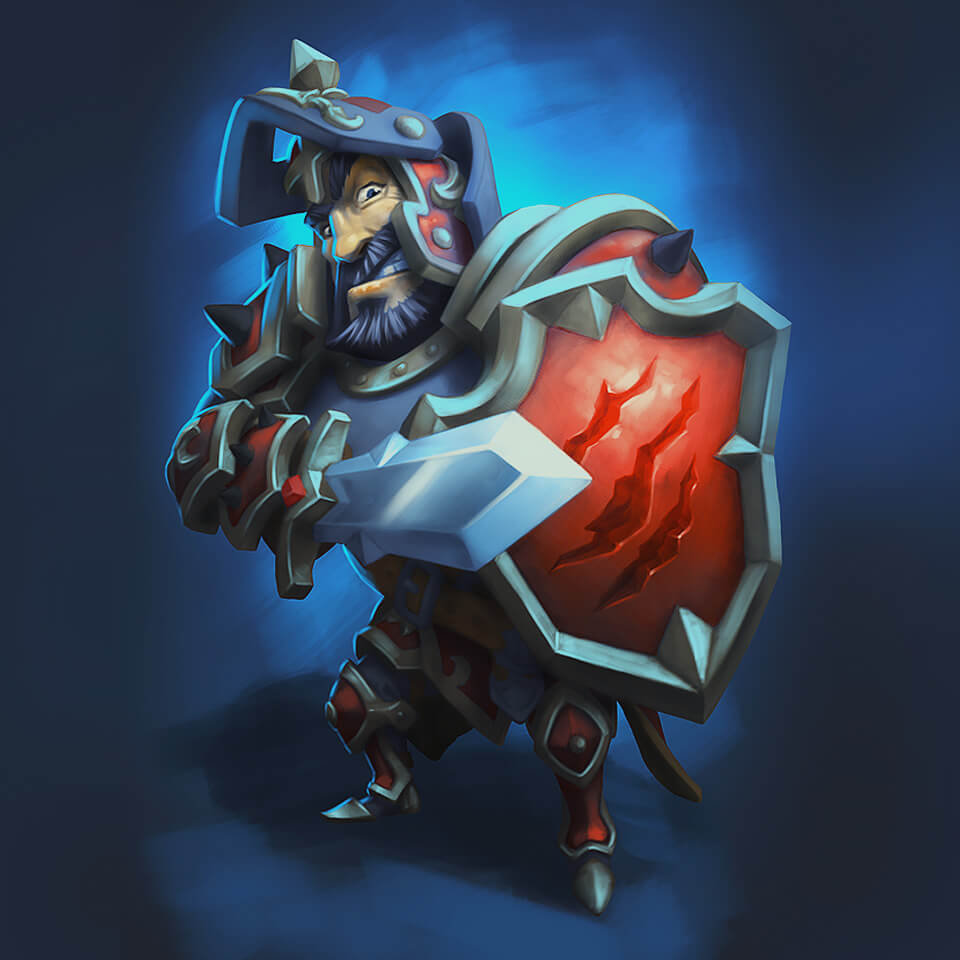 2D Knight Game Character Concept Art Creation