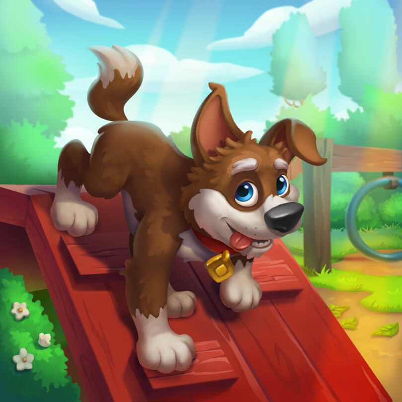 2D Dog Game Character Design