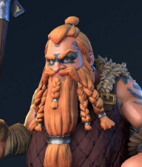 Dwarf Character creation: concept art, 3d modeling, texturing, optimization