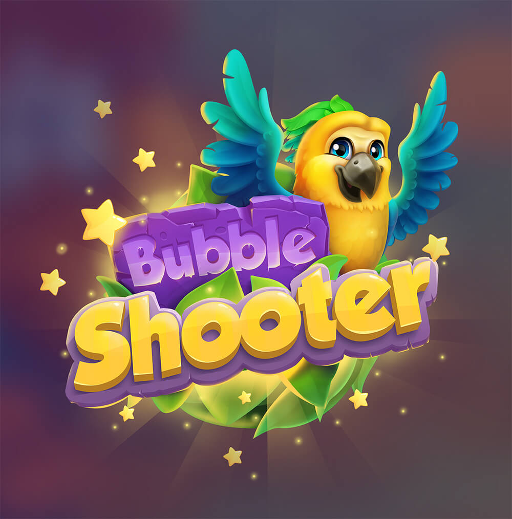Bubble Shooter 2D Game Logo Design