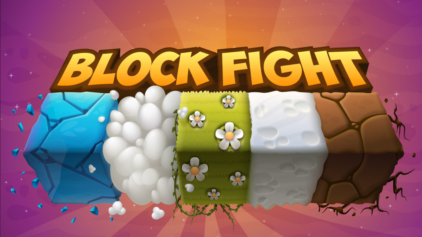 Block Fight 2D Game Logo Design