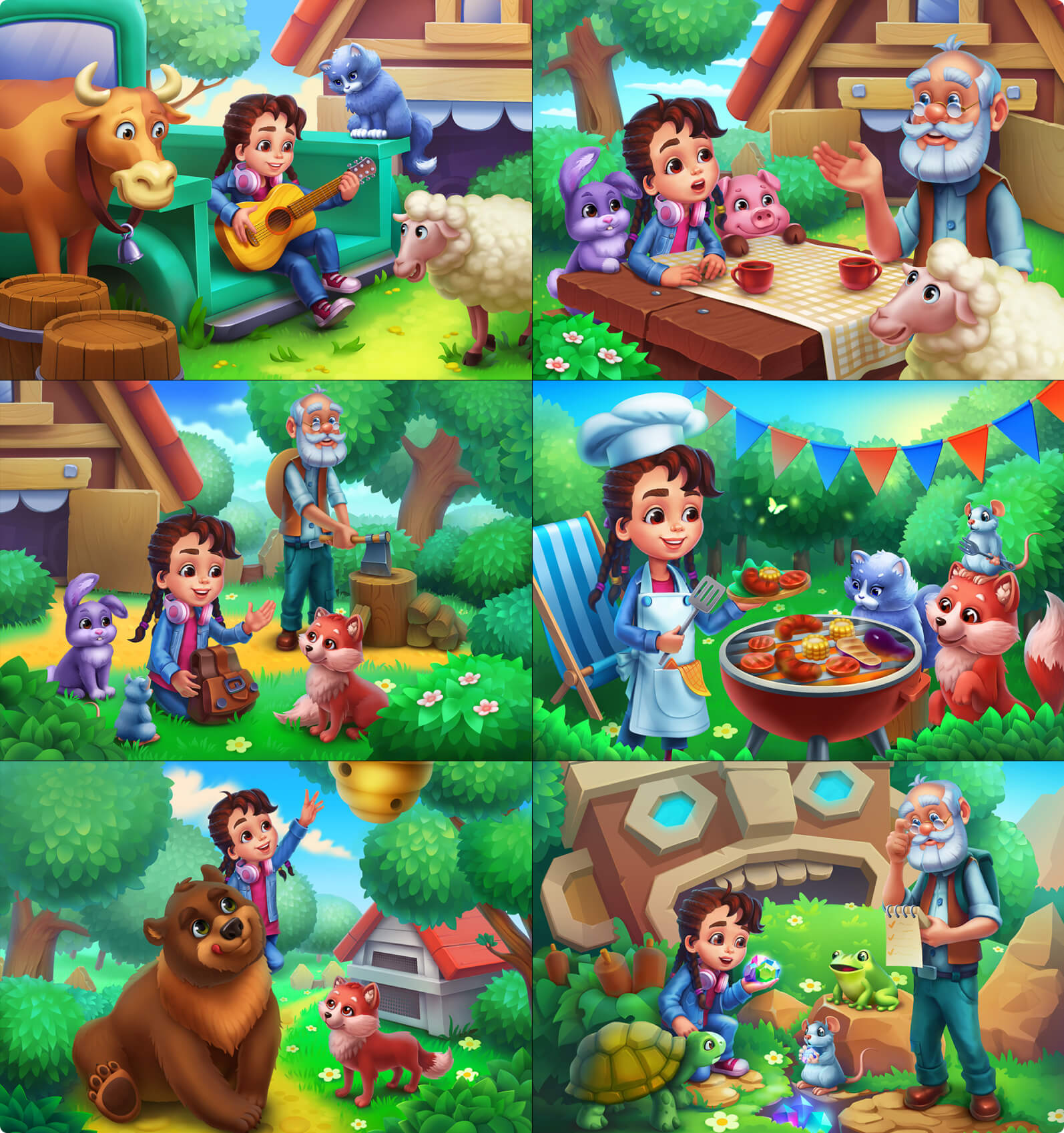 Hey Drops Game Character and illustration design