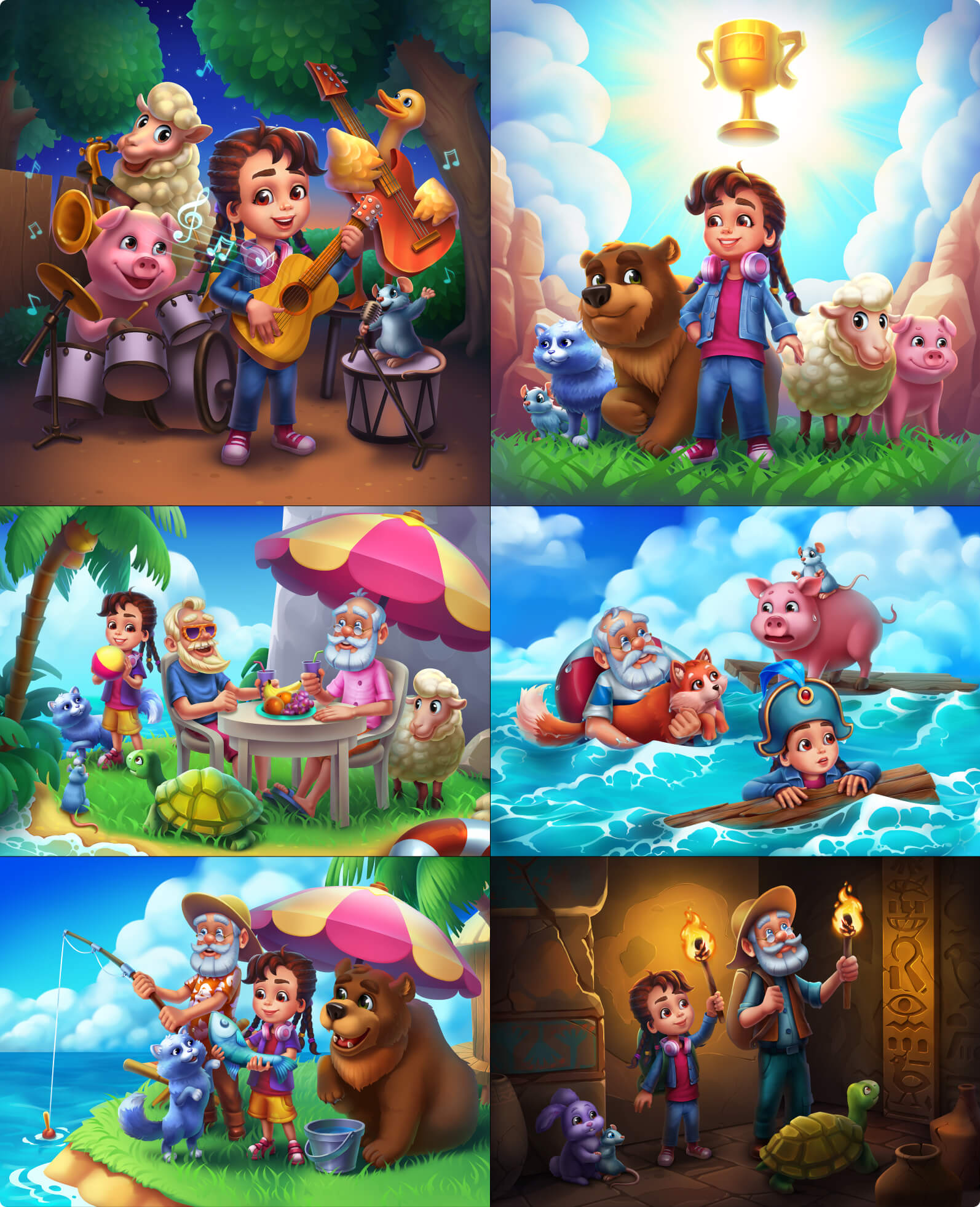 Hey Drops Game Character and illustration design