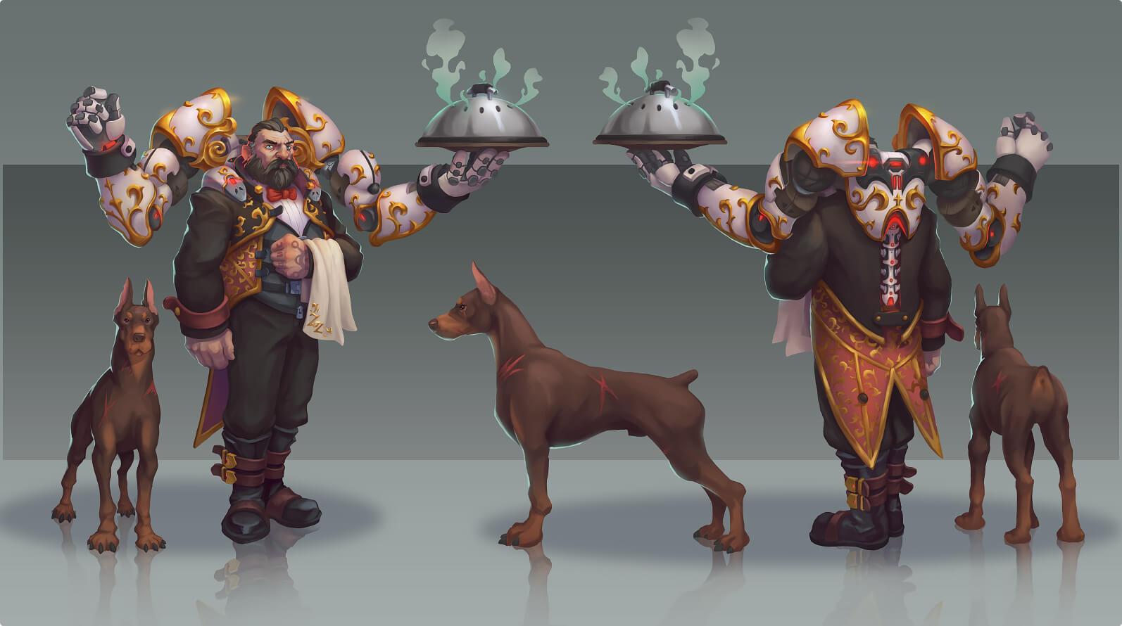Steampunk Butler character concept art design