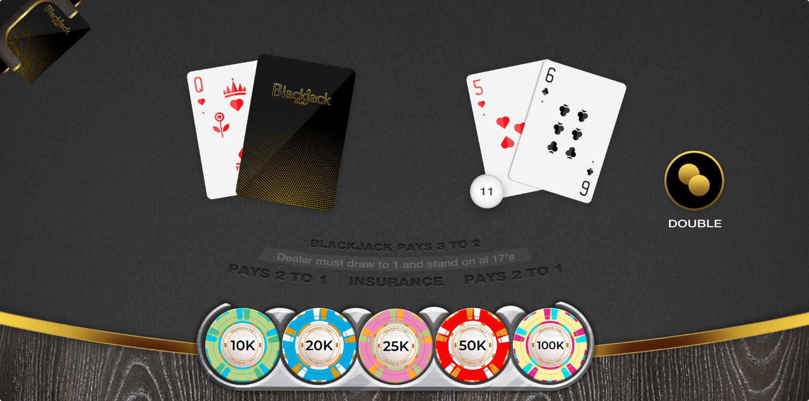 Blackjack Club cards game design and development