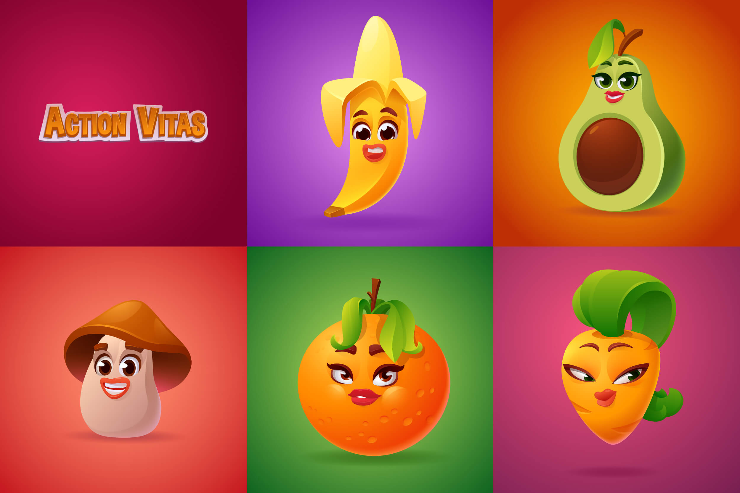 Action Vitas Cartoon Game Characters Design