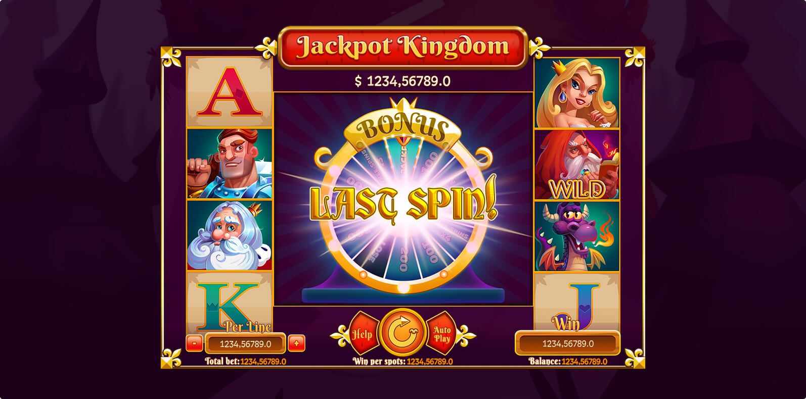 Jackpot Kingdom - Desktop Slots Game Design