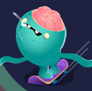 Zombie skateboard 2d animation promo design