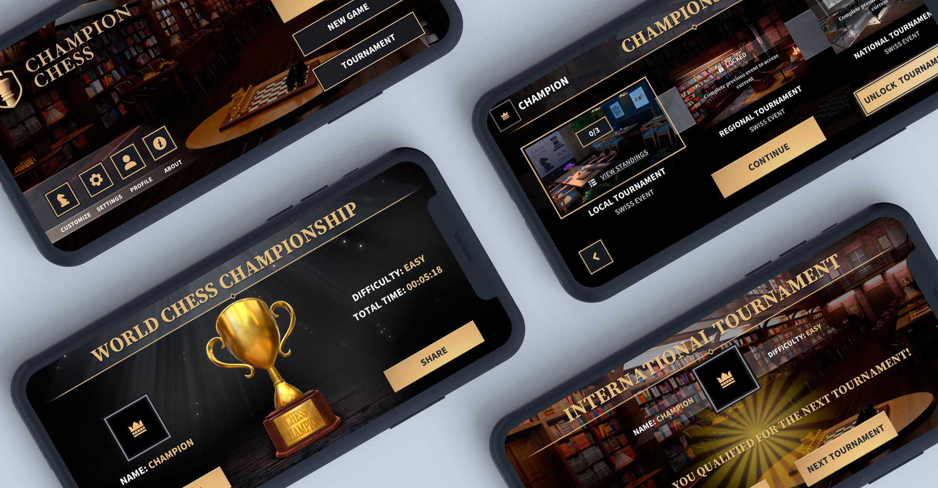 Full-cycle development chess 3D game: Champion Chess