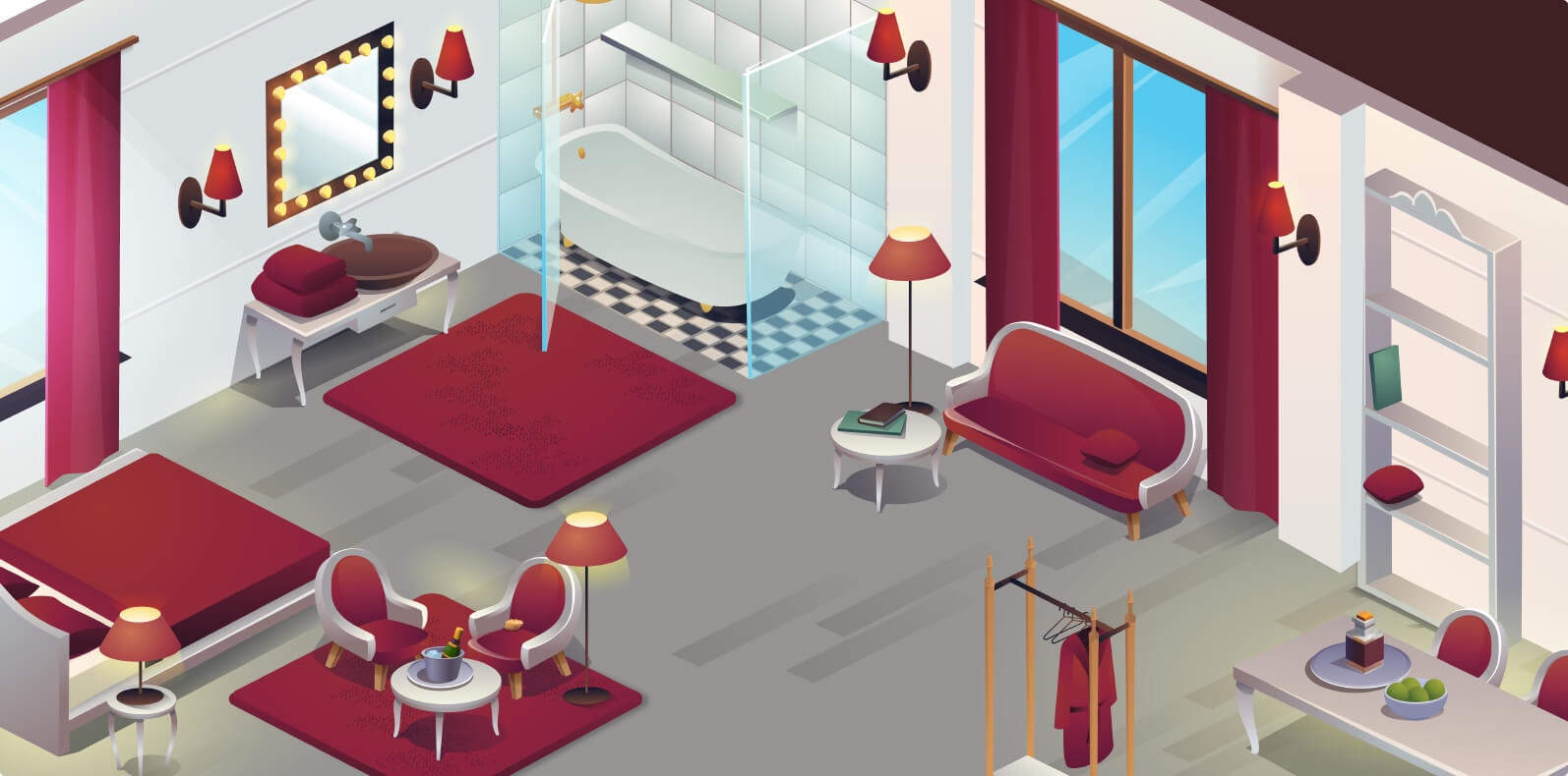 Game assets for a hidden object design
