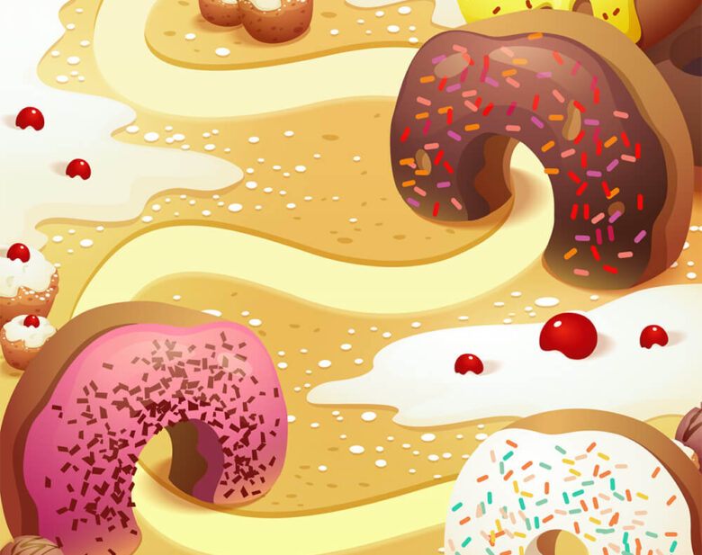 Cartoon game graphics design for Sweet Safari