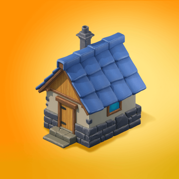 3D Buildings Artwork in Casual Style