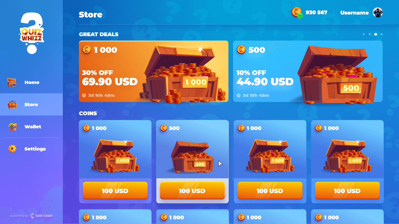 Quiz Whizz Game UI Design