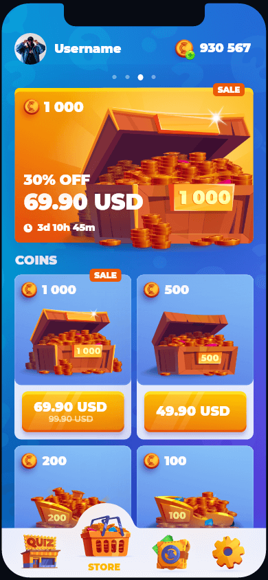 Quiz Whizz Game Mobile UI Design