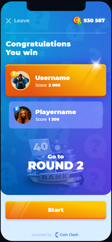 Quiz Whizz Game Mobile UI Design