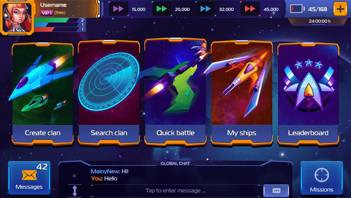 Space Game UI Design