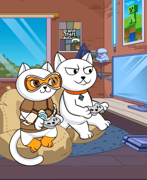 2D Animation of Cats Game Character